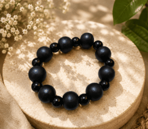 Black Beaded Stretch Bracelets