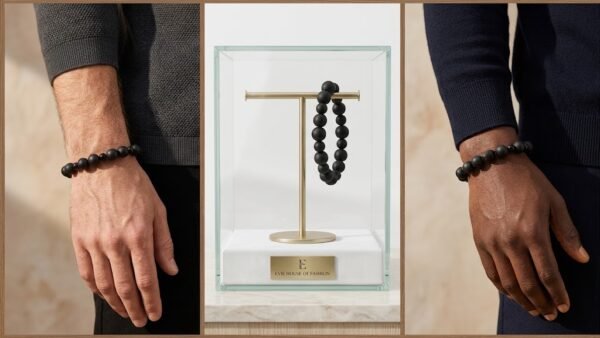 Black Beaded Stretch Bracelets