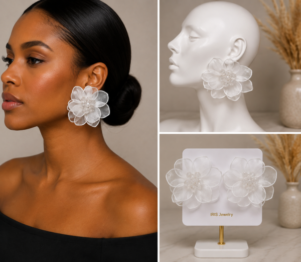 Elegant Round Floral  Earrings.